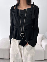 Ribbon wrap blouse