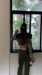 backpoint stripe cardigan