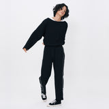 Half-moon Long sleeve T-shirt [Black] (6592006553718)