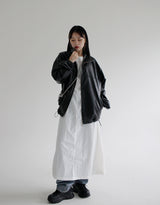 バルーンレザージャンパー / Balloon Leather Jumper (2color)