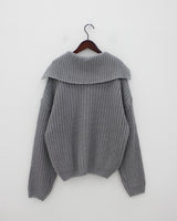 カラプレッツェルニットジップアップ / Kara pretzel knit zip-up (5color)