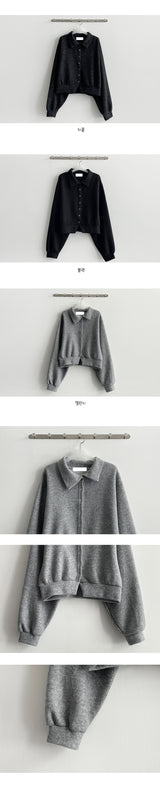 It Foam Soft Snap Collar Balloon Cardigan