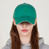 [VARZAR] 3D Monogram Pigment Over Fit Ball Cap Green