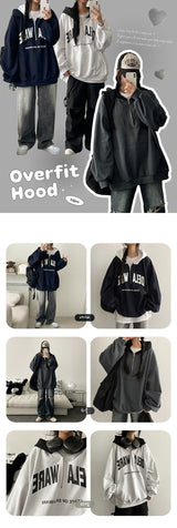Lacon Oversized Fit Half Zip-Up Coloring Hoodie