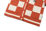 チェッカーボードテリーカーディガン/CHECKER BOARD TERRY CARDIGAN_ORANGE