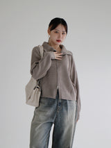 2WAYハイネックニットジップアップ / Two-way high-neck knit zip-up (2color)