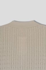 トッドケーブルジップアップ半袖襟付きニット / Tod Cable Zip-Up Short-Sleeved Collar Knitwear (8 colors)
