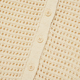 MONO CHERRY NET KNIT SHORT CARDIGAN [IVORY]