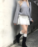 レースフリルコルセットリボンミニスカート