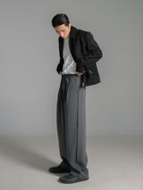 シルキーワイドバンディングスラックス/Silky wide banding slacks 2color