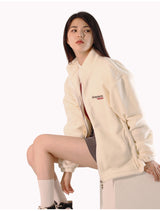 Studio fleece zip up - ivory (6636677628022)