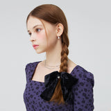 PRINCESS VELVET MID RIBBON HAIRPIN  _ BLACK