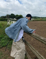 No.0344 washed denim over SHIRT