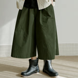 クロップパンツ / unisex crop pants khaki (banding)
