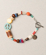 ピースマークシンボルブレスレット / PEACEMARK SYMBOL BRACELET-TURQUOISE :  ARCHIVE-001