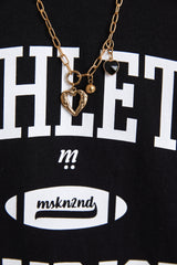 ハートブラックハートキュービックサージカルネックレス / HEART BLACK HEART CUBIC SURGICAL NECKLACE GOLD