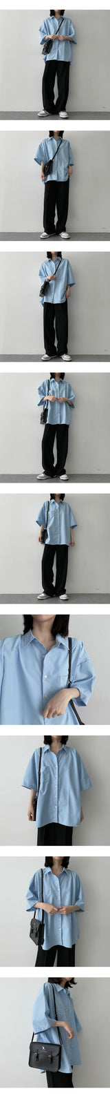 ダミングボクシーショートスリーブシャツ/Dumming boxy short-sleeved shirt Shirt