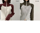 ハイブハイネック2wayリブジップアップ / Hive High-Neck to Way Ribs Zip-Up