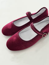 Velvet mary jane shoes