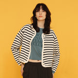 ストライプニットカーディガン / STRIPE KNIT CARDIGAN_CREAM