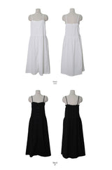 ピンタックビスチェロングワンピース (2color)