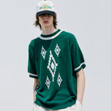 ナバジョパターンリンガーハーフニット / NAVAJO PATTERN RINGER HALF KNIT GREEN