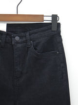 no.740 ピーチブラッシュブーツカットパンツ/no.740 Peach brushed black bootcut pants