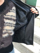 vintage fur two-way blouson jumper