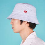 Heart Logo Oxford Over Fit Bucket Hat (3color)