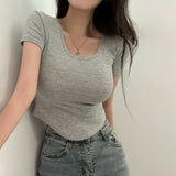 アメージングボディースリムUネックTシャツ