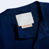 ラウンドネックワッフルカーディガン/DAMP ROUND-NECK WAFFLE CARDIGAN_NAVY