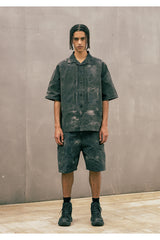 TYE-DYED CARGO POCKET SHORT PANTS (6571457216630)