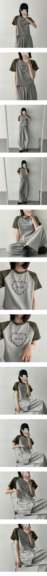 プリンセスラグランショートスリーブTシャツ / Princess raglan short-sleeved T-shirt