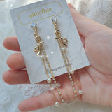 Ribbon and Crystal Drops Piercing - Gold