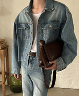 Lavender crop denim jacket (2 color) (6694661292150)