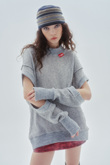 ロゴホールウォーマーニット / logo hole warmer knit_gray