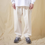 ワイドテーパードリンクルフリーチノパンツアイボリー/Wide Tapered Wrinkle Free Chino Pants Ivory (6683667824758)