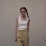 Cream Halter Neck Top