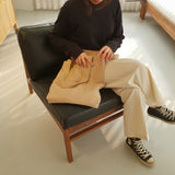 Twill simple line bag - sand beige