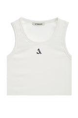 ロゴノースリーブトップ / LOGO SLEEVELESS TOP (WHITE)