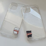 Black - Muffler Somecat Couple Phone Case