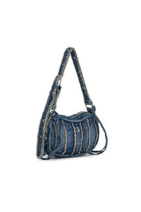 デニムカットオフショルダーバッグ / DENIM CUT-OFF SHOULDER BAG (INDIGO BLUE)