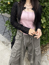 ボレロチェーンシースルーレイヤードカーディガン / Bolero Chain See-Through Layered Cardigan