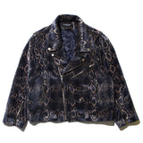 オーバーサイズパッデッドバイカージャケット/oversized padded biker jacket