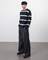 ダイアゴナルラインツータックワイドスラックス/diagonal line two tuck wide slacks 3color