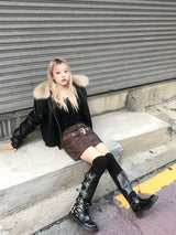 vintage fur two-way blouson jumper