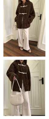 Ankara tteokbokki fleece coat