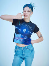 パープルハートクロップTシャツ / PURLPLE HEART CROP T