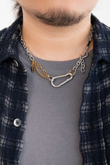 ヘビーアンドチャンキーミックスチェーンネックレス/[Unisex] Heavy and chunky mix chain necklace