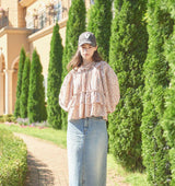 Can-Can Ripple Blouse (Beige Pink) (6643876855926)